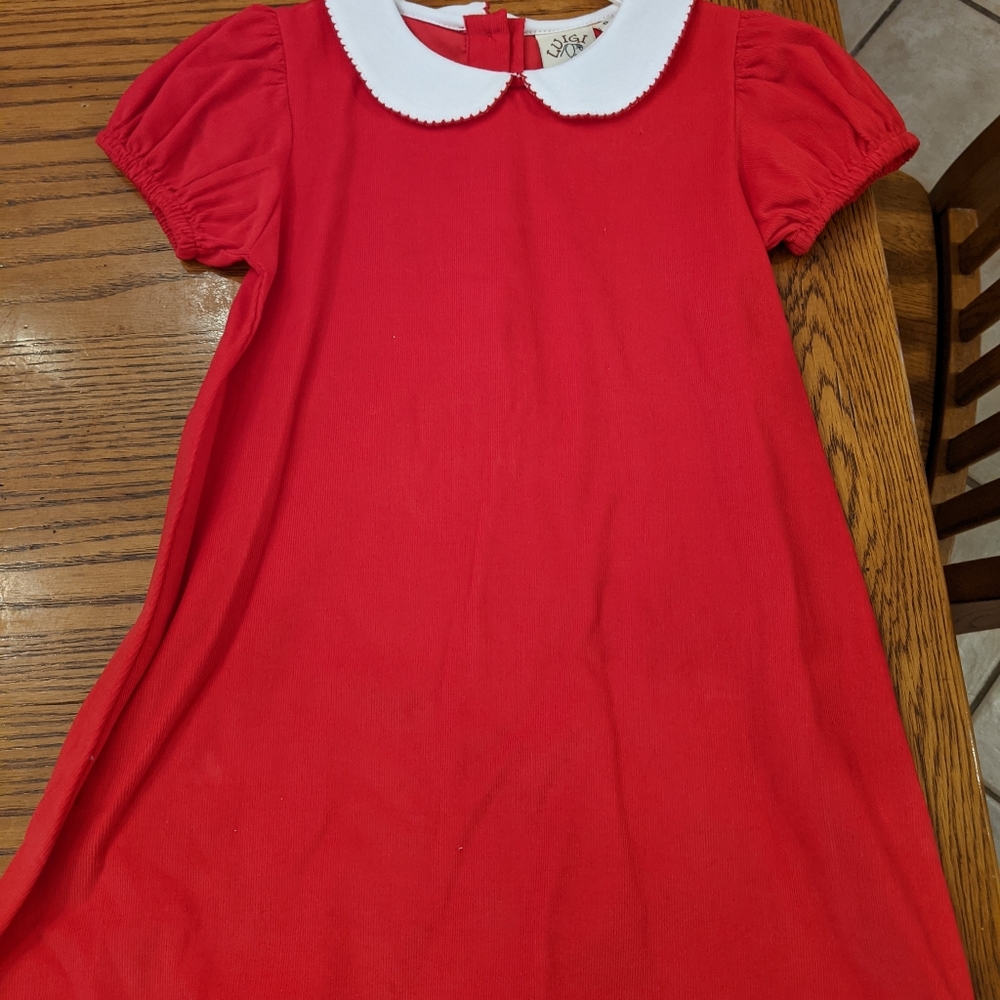 Gently used Luigi Kids red corduroy dress size 5